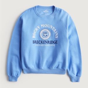 Hollister Embroidered Graphic Crew Sweatshirt